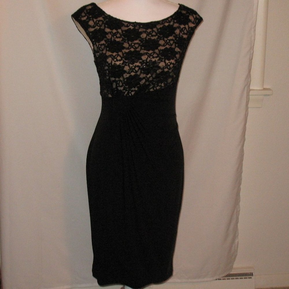 Lacy black sleeveless dress
